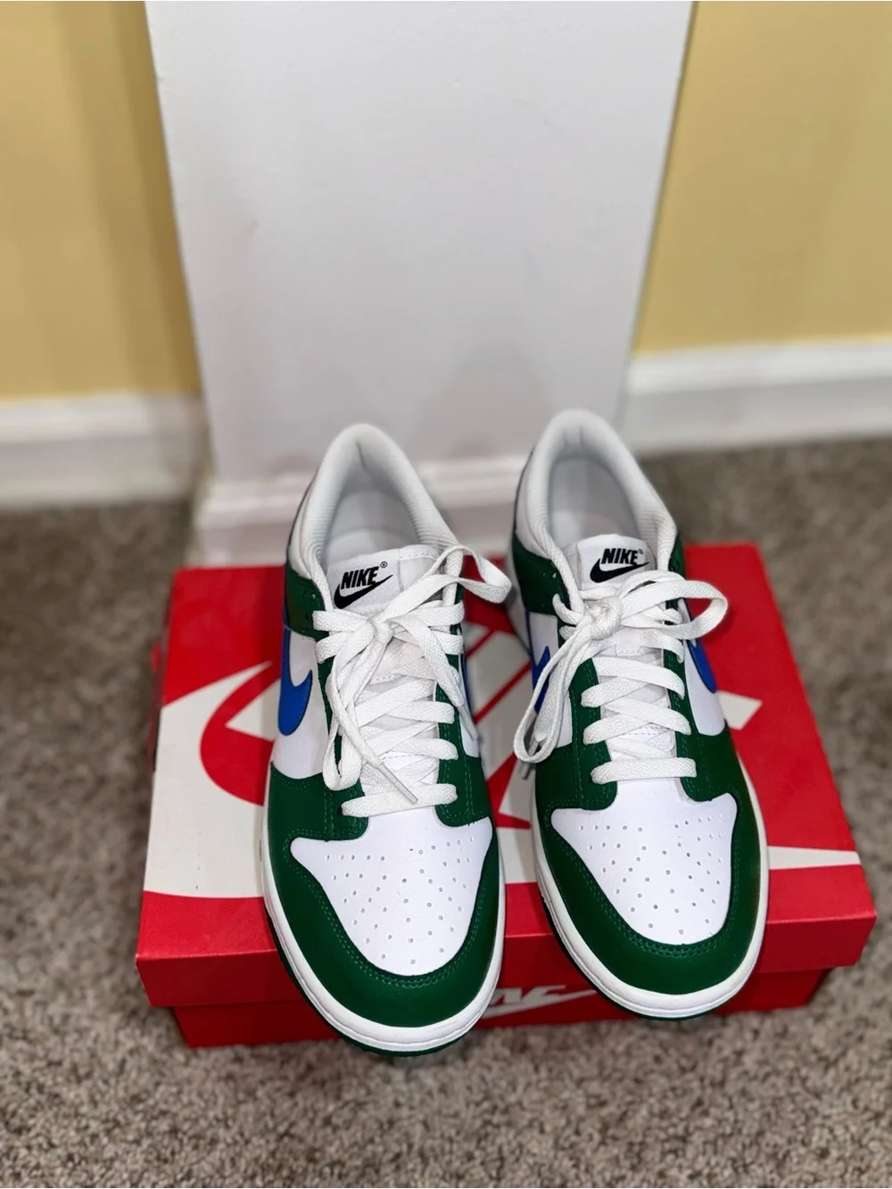 Nike White, Green & Blue Dunks